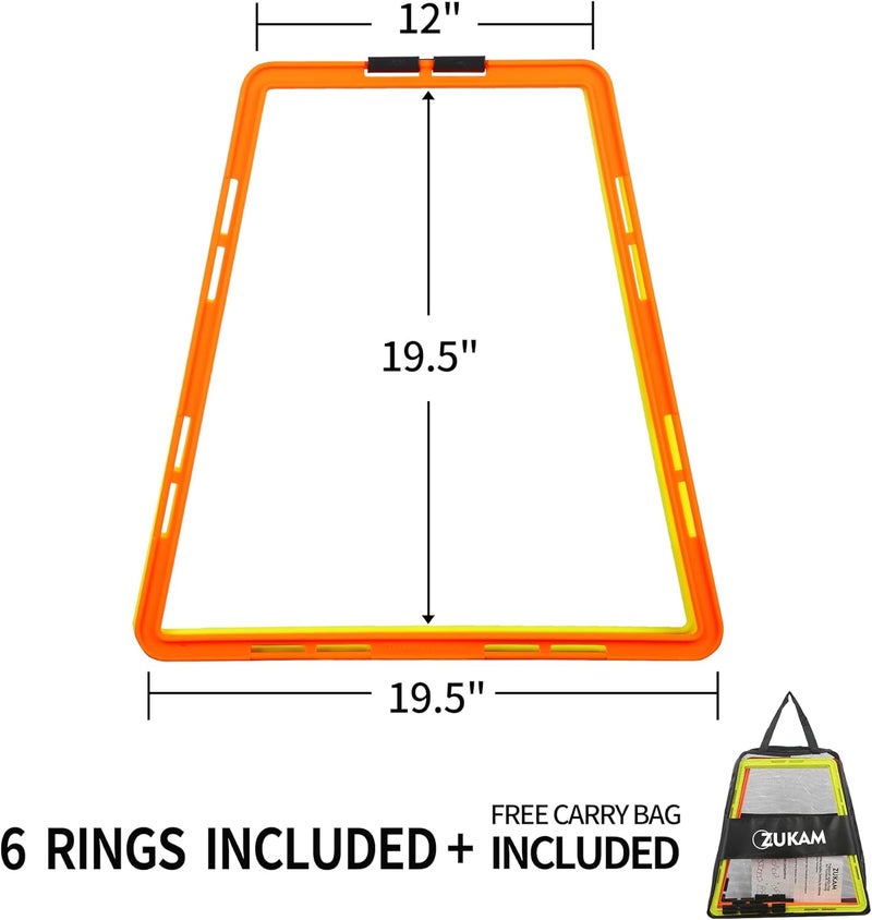 ZUKAM Trapezoid Agility Rings for Speed Training & Agility Footwork Training Speed Hurdles Ladder with Carrying Bag - Image 2